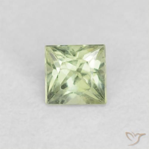 0.23ct طبيعي اخضر المريمية فاتح جدا زفير, مربع, VVS-VS