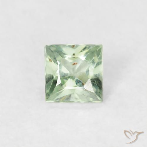 0.19ct طبيعي أخضر دافئ زفير, مربع, قليلا جدا