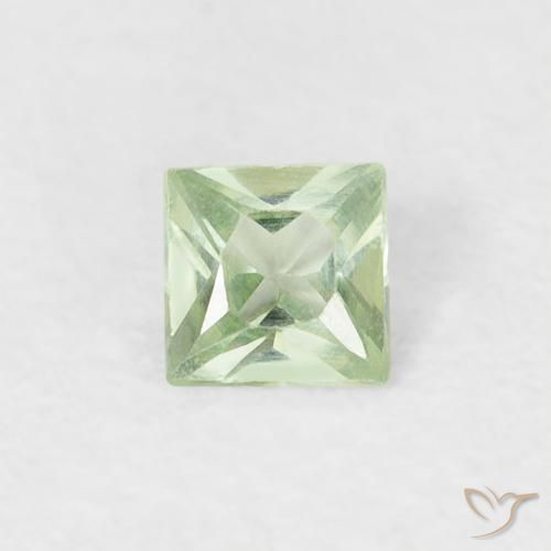 0.19ct طبيعي أخضر فاتح جدا زفير, مربع, قليلا جدا