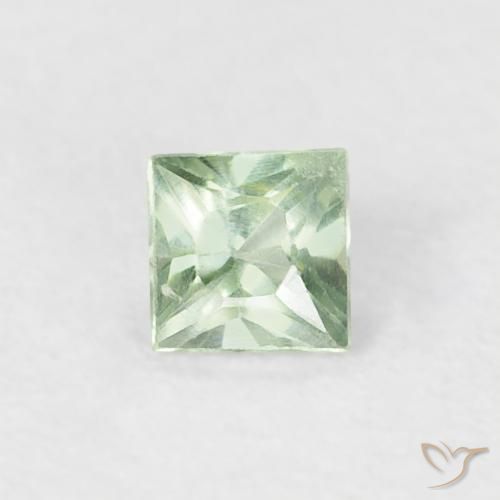 0.24ct طبيعي اخضر فاتح زفير, مربع, قليلا جدا
