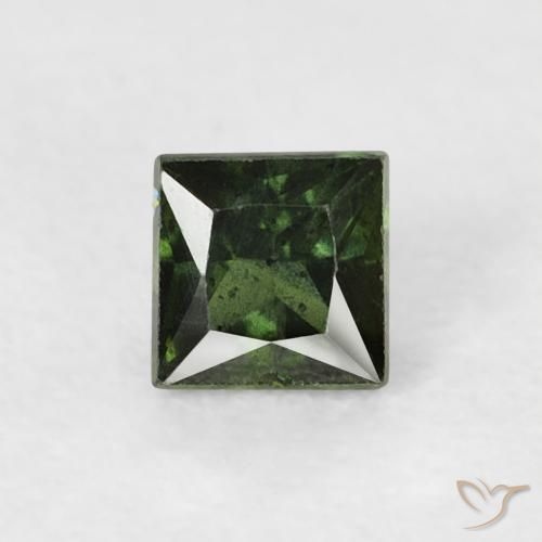 0.38ct طبيعي أخضر رائع زفير, مربع, قليلا جدا