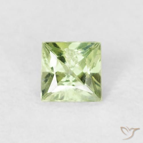 0.19ct طبيعي أخضر متوسط زفير, مربع, قليلا جدا