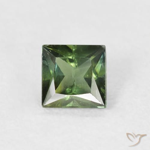 0.47ct طبيعي أخصر بنى زفير, مربع, قليلا جدا