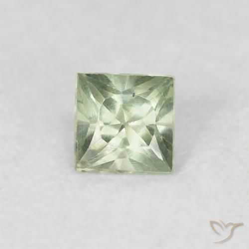 0.20ct طبيعي اخضر فاتح زفير, مربع, قليلا جدا