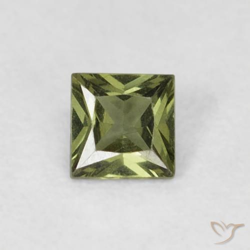 0.33ct طبيعي أخضر الغابة دافئ زفير, مربع, قليلا جدا
