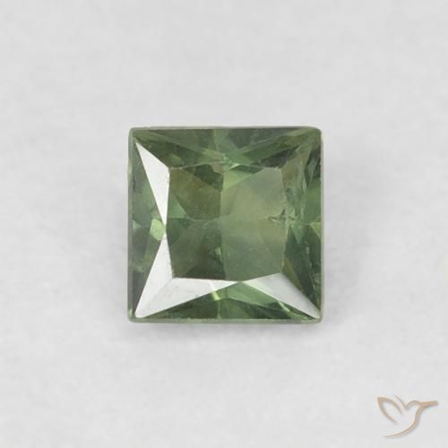 0.31ct طبيعي أخضر الغابات زفير, مربع, قليلا جدا