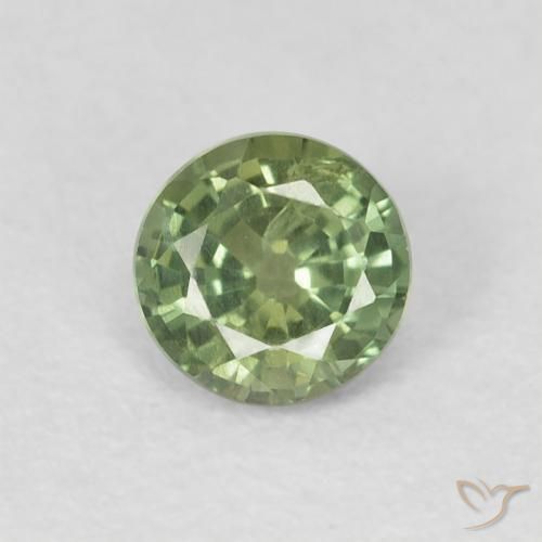 0.54ct طبيعي أخضر دافئ زفير, دائري, قليلا جدا