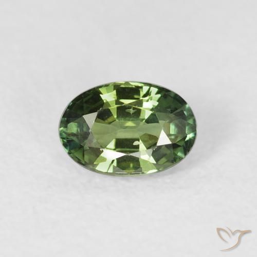 0.72ct طبيعي Medium Dark-Green زفير, بيضوي, قليلا جدا