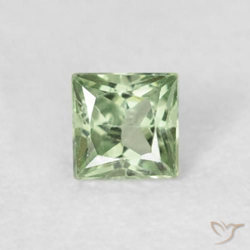 0.18ct طبيعي اخضر فاتح زفير, مربع, قليلا جدا