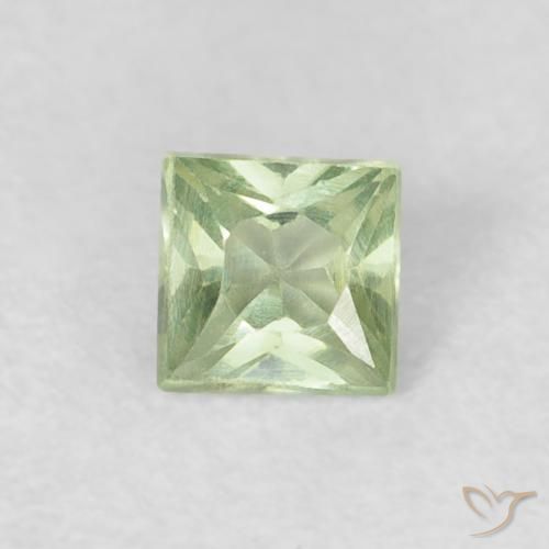 0.21ct طبيعي أخضر كمثرى باهت زفير, مربع, قليلا جدا