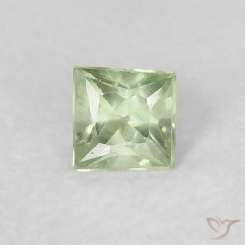 0.21ct طبيعي أخضر أصفر فاتح زفير, مربع, قليلا جدا