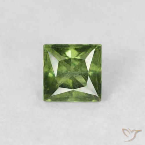 0.24ct طبيعي أخضر متوسط زفير, مربع, قليلا جدا