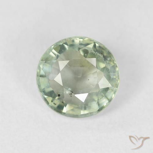 0.81ct طبيعي اخضر فاتح زفير, دائري, قليلا جدا