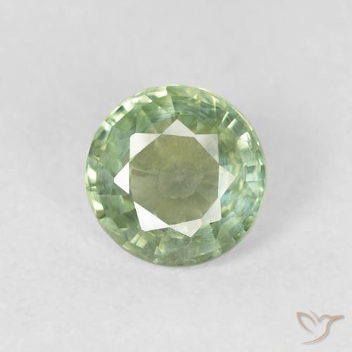 0.73ct طبيعي أخضر فاتح جدا زفير, دائري, قليلا جدا