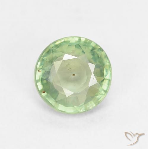 0.81ct طبيعي أخضر متوسط زفير, دائري, قليلا جدا