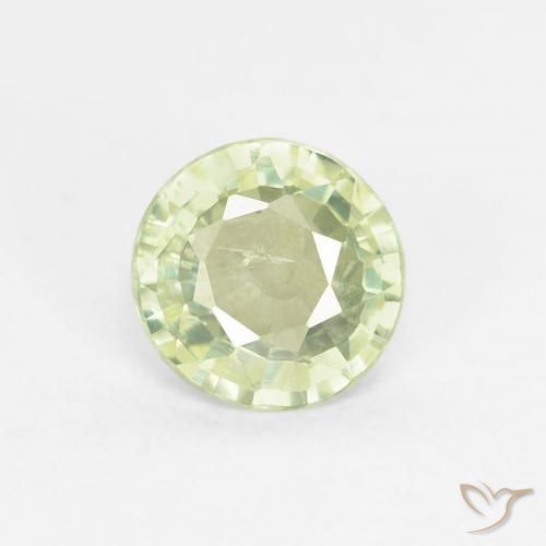 0.61ct طبيعي اخضر فاتح زفير, دائري, قليلا جدا