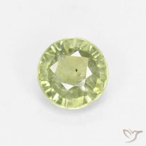 0.71ct طبيعي ليمون اخضر زفير, دائري, قليلا جدا
