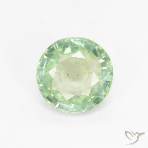0.83ct طبيعي أخضر فاتح جدا زفير, دائري, قليلا جدا