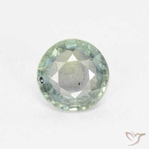 0.59ct طبيعي أخضر متوسط زفير, دائري, قليلا جدا