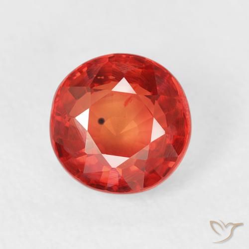 1.13ct طبيعي أحمر كثيف زفير, دائري, قليلا جدا