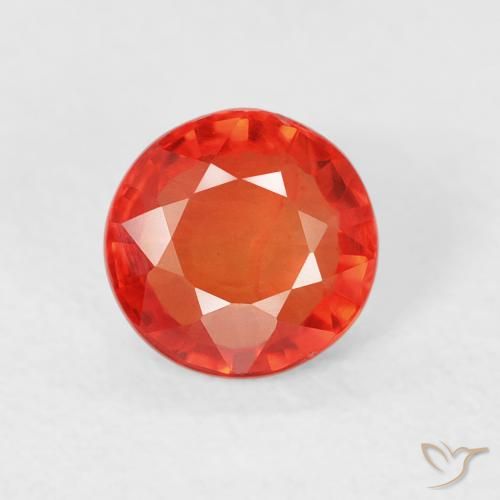 0.73ct طبيعي برتقالى محمر زفير, دائري, قليلا جدا