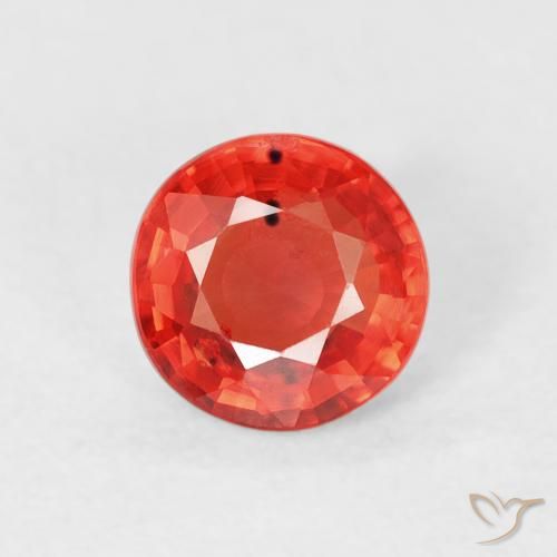 0.76ct طبيعي أحمر لامع زفير, دائري, قليلا جدا
