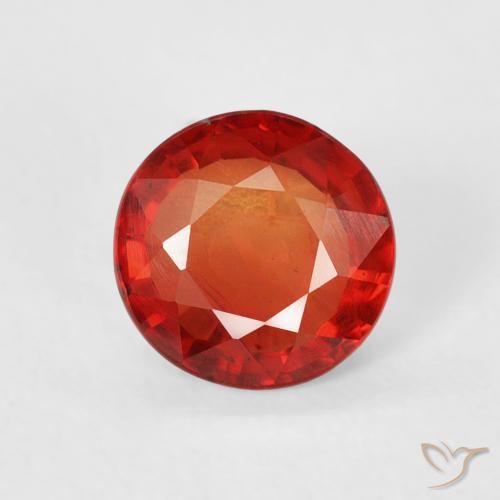0.77ct طبيعي أحمر لامع زفير, دائري, قليلا جدا