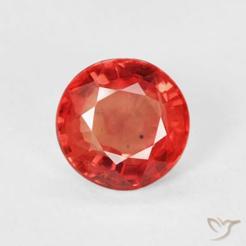 0.78ct طبيعي أحمر لامع زفير, دائري, قليلا جدا