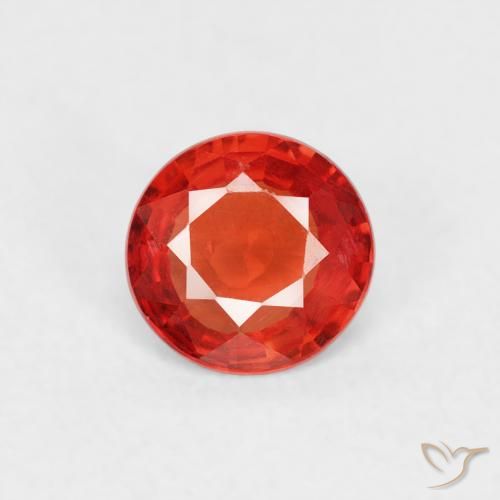 0.52ct طبيعي أحمر لامع زفير, دائري, قليلا جدا