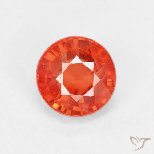 0.98ct طبيعي أحمر متوسط زفير, دائري, قليلا جدا