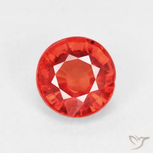 0.95ct طبيعي أحمر متوسط زفير, دائري, قليلا جدا