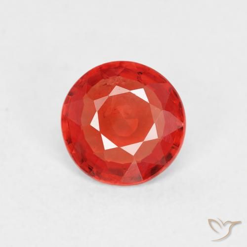 0.51ct طبيعي أحمر لامع زفير, دائري, قليلا جدا