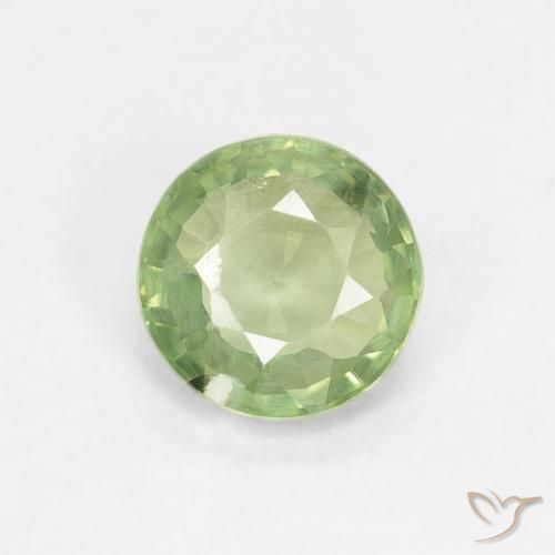 0.89ct طبيعي ليمون اخضر زفير, دائري, قليلا جدا