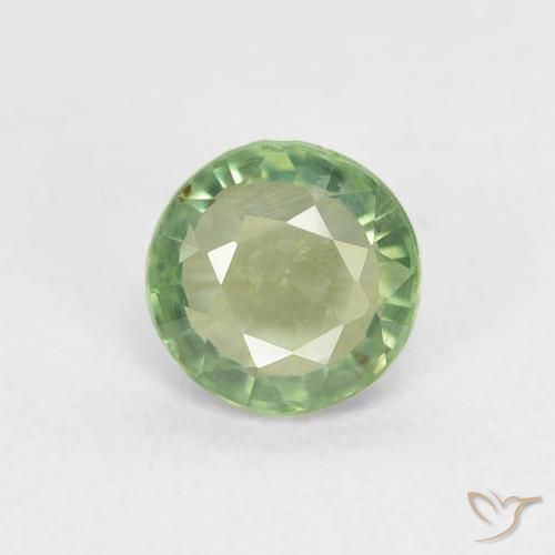 0.68ct طبيعي أخضر مريمية فاتح زفير, دائري, VVS-VS