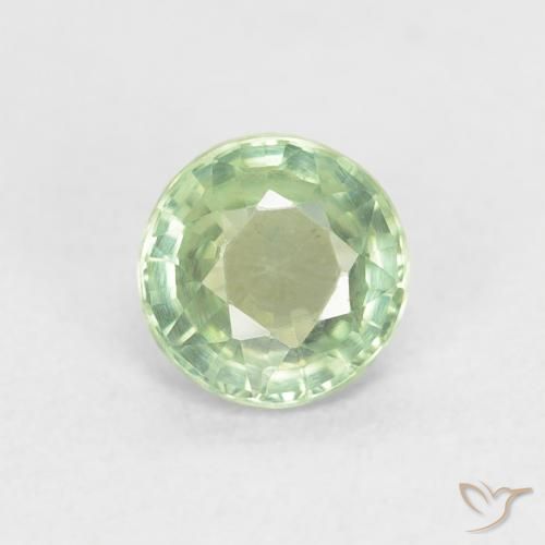 0.61ct طبيعي اخضر فاتح زفير, دائري, قليلا جدا