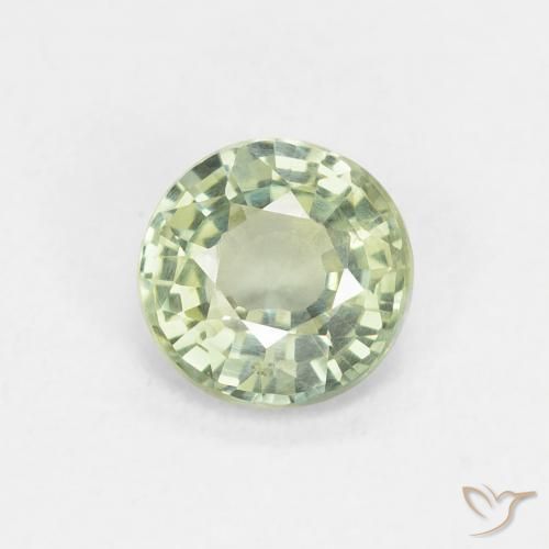 0.86ct طبيعي اخضر فاتح زفير, دائري, قليلا جدا