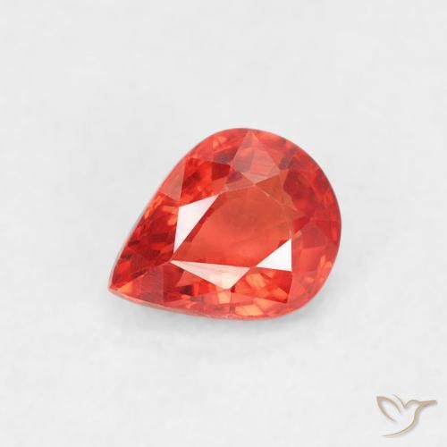 0.47ct طبيعي برتقالى أحمر كثيف زفير, شكل الكمثرى, VVS-VS, Photo A