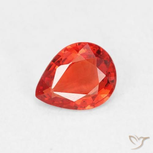0.37ct طبيعي برتقالى أحمر كثيف زفير, شكل الكمثرى, VVS-VS