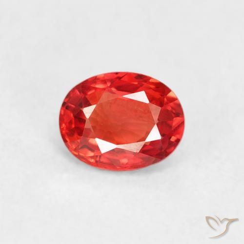 0.42ct طبيعي برتقالى أحمر كثيف زفير, بيضوي, VVS-VS