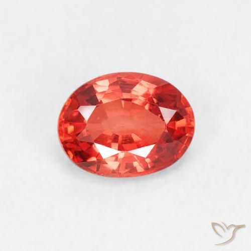 0.46ct طبيعي أحمر قرمزى لامع زفير, بيضوي, VVS-VS