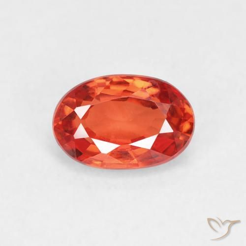 0.76ct طبيعي برتقالى محمر زفير, بيضوي, VVS-VS