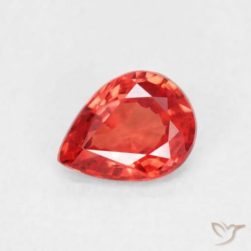 0.39ct طبيعي برتقالى أحمر كثيف زفير, شكل الكمثرى, VVS-VS