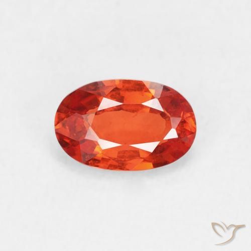 0.56ct طبيعي برتقالى محمر زفير, بيضوي, VVS-VS