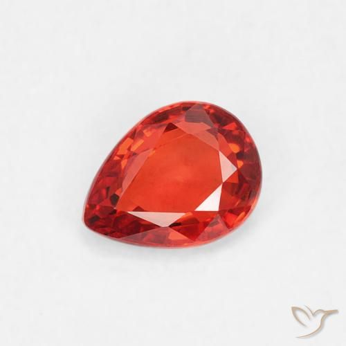 0.38ct طبيعي برتقالى أحمر كثيف زفير, شكل الكمثرى, VVS-VS