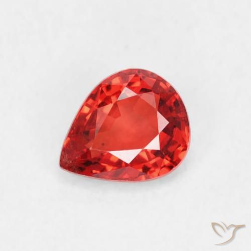 0.44ct طبيعي أحمر لامع زفير, شكل الكمثرى, VVS-VS
