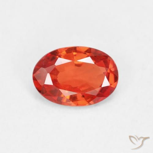 0.46ct طبيعي برتقالى محمر زفير, بيضوي, VVS-VS