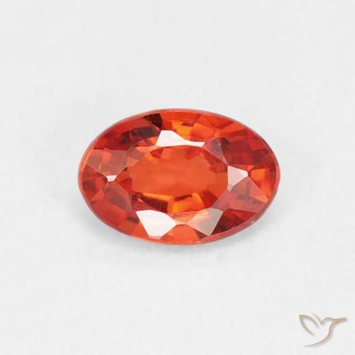 0.53ct طبيعي برتقالى محمر زفير, بيضوي, VVS-VS