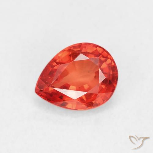 0.55ct طبيعي أحمر متوسط زفير, شكل الكمثرى, VVS-VS
