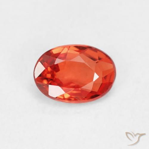0.61ct طبيعي برتقالى محمر زفير, بيضوي, VVS-VS