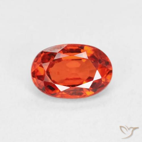 0.76ct طبيعي برتقالى محمر زفير, بيضوي, VVS-VS